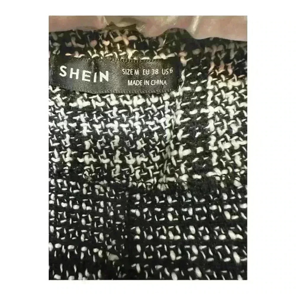 Fashion Nova NWT Clarissa Tweed Romper - Black/combo faux wrap shorts, size XS - Picture 3 of 10